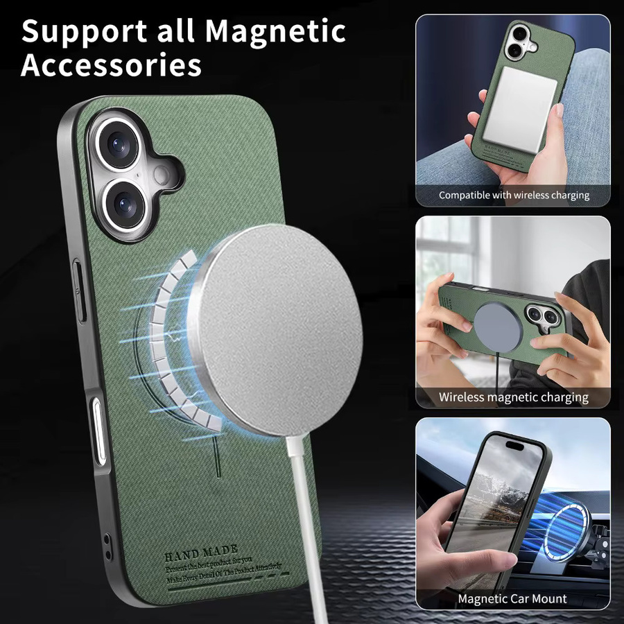 Magnetische Lederhülle für Xiaomi 17T 15T Pro 5G Stoßfeste Schutzhülle in Grau oder Grün - Bild 2