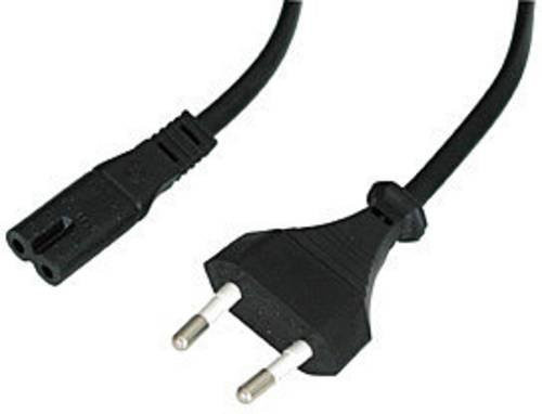 Lindy Strom Anschlusskabel mit Euro-Stecker und Kleingeräte-Buchse C7, Länge: 5,00 m, Schwarz - Bild 1