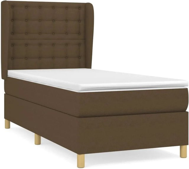 vidaXL Boxspringbett mit Matratze Hybrid-Design Dunkelbraun B/T/H: 80 x 200 cm - Bild 1
