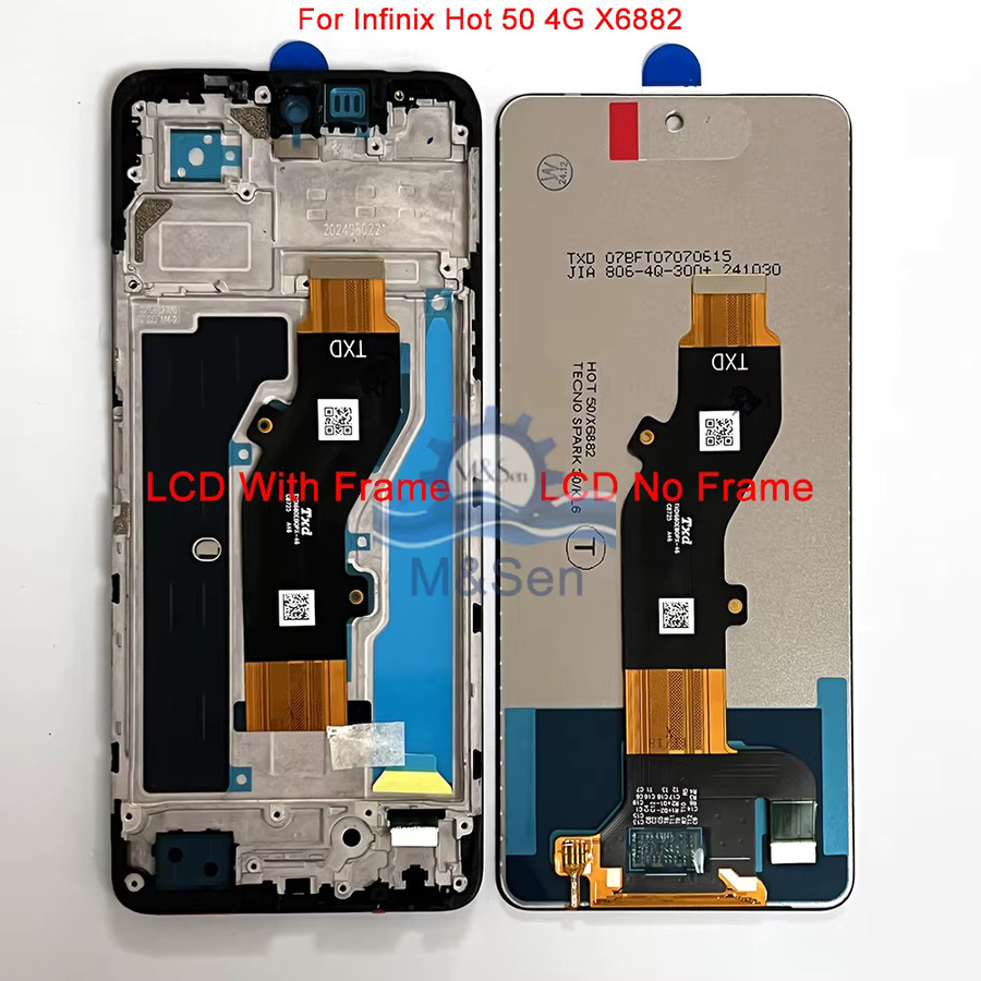 Infinix Hot 50 4G LCD Display Bildschirm mit Touch Panel Digitizer und Rahmen in Schwarz für Infinix Hot 50 5G X6720 und Hot 50i X6531 - Bild 2