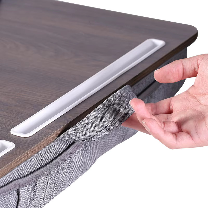 MUMUCC Klappbarer Schreibtisch als Laptop-Tisch und Betttisch für Studentenwohnheime, modern und rechteckig, Farben: Schwarz oder Braun - Bild 5