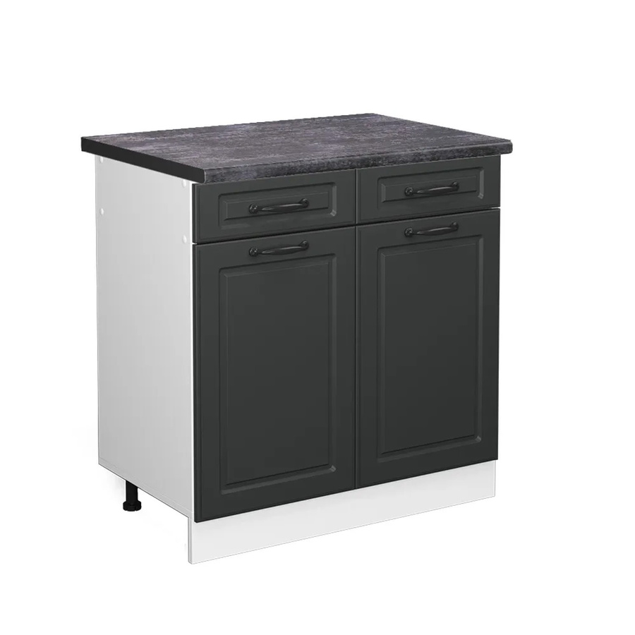 Vicco Küchenunterschrank R-Line Landhaus Stil Anthrazit und Weiß B: 80 cm, T: 60 cm, H: 81,6 cm - Bild 2