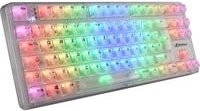 Sharkoon Crystal Shark Gaming-Tastatur mechanisch, QWERTZ DE, transparent weiß multicolor mit USB-C Anschluss - Bild 1