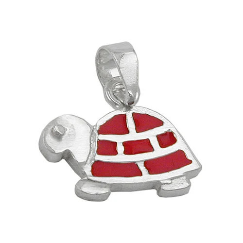 SIGO Anhänger Schildkröte, rot-silber, 925, Unisex - Bild 1