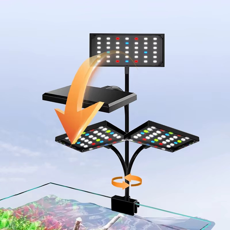 TUNFAN USB Aquarium LED-Licht in Schwarz mit Vollspektrum, dimmbarer Helligkeit, Timer und 360 Grad drehbarer RGB-Beleuchtung für Pflanzenwachstum - Bild 5