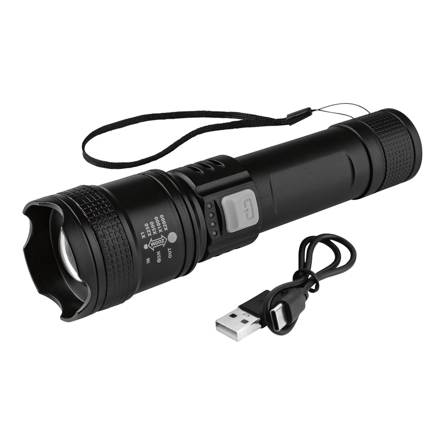EASYmaxx LED-Akku-Taschenlampe in Schwarz - Bild 2