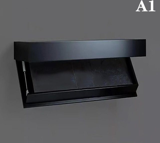 Magicflap Designer-Regal mit Geheimfach, wandmontierte Aufbewahrungslösung in Schwarz, modern und matt - Bild 1
