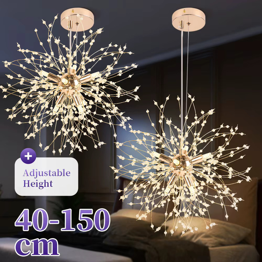 CANMEIJIA LED-Kristall-Deckenleuchte mit austauschbarer Glühbirne für Wohnzimmer, Schlafzimmer und Küche in Warmweiß - Bild 2