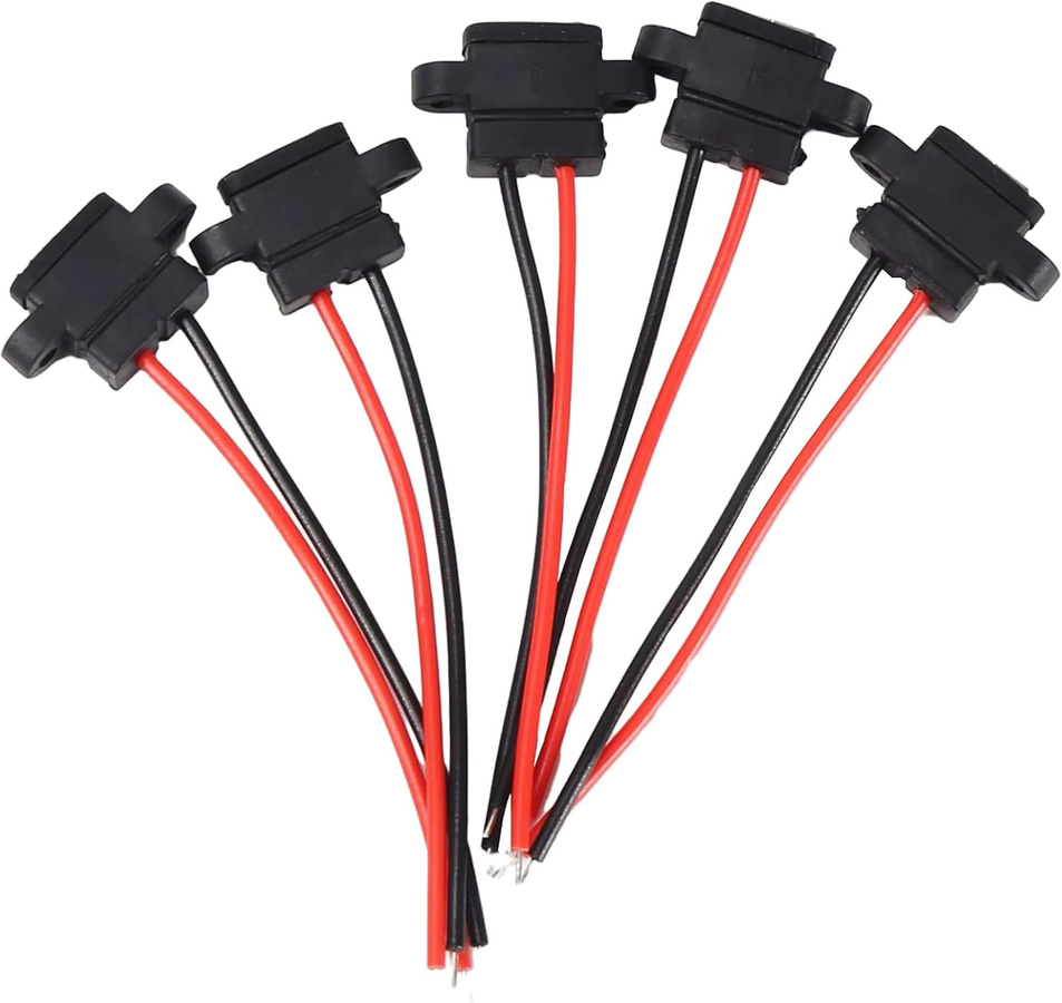 AOKIN 15 Stück USB-C 2-Pin SMD SMT Buchse Ladeanschluss mit Schraubenloch in Schwarz - Bild 2