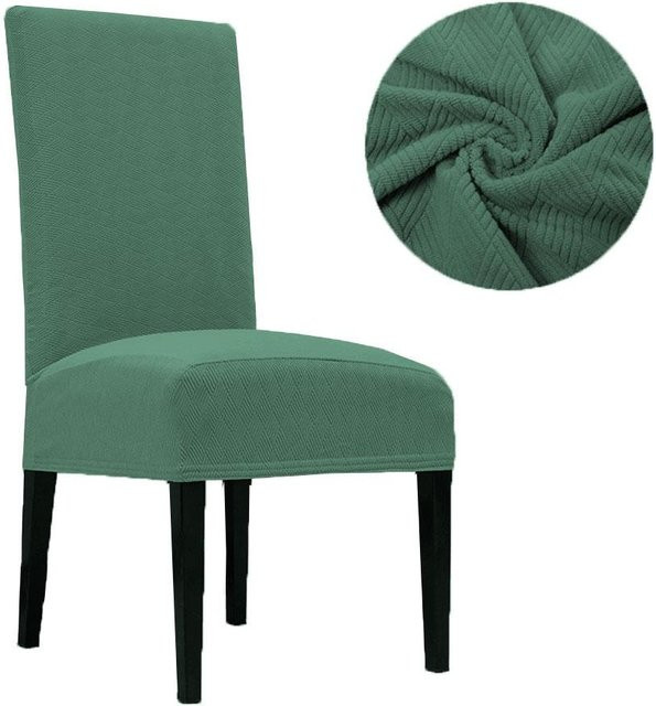 RTTIME Stuhlhussen aus elastischem Spandex in Cyanblau für Esszimmerstühle und Bankette - Bild 1