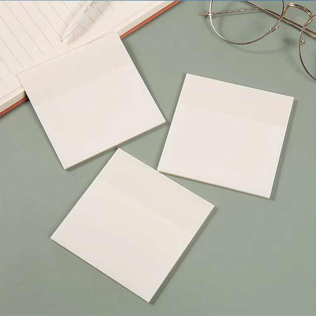 200 Blatt transparente PET-Notizaufkleber aus Kunststoff, wasserfeste selbstklebende Notizzettel für Schule und Büro - Bild 1