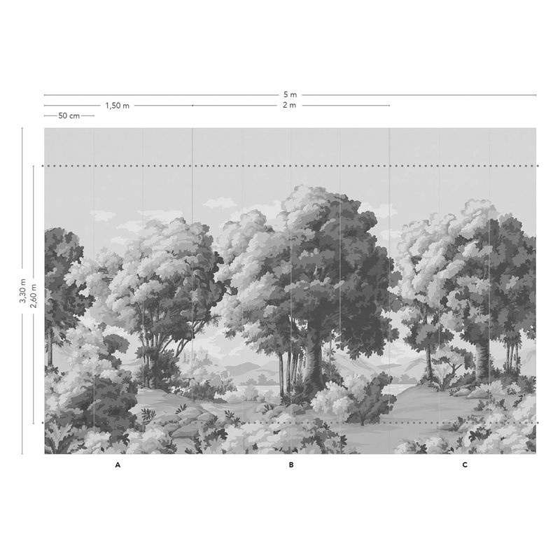 Isidore Leroy Wandtapete Vallée des Peintres Mural in Blau mit Natur- und Landschaftsmotiv, B/H: 500 x 260 cm - Bild 3