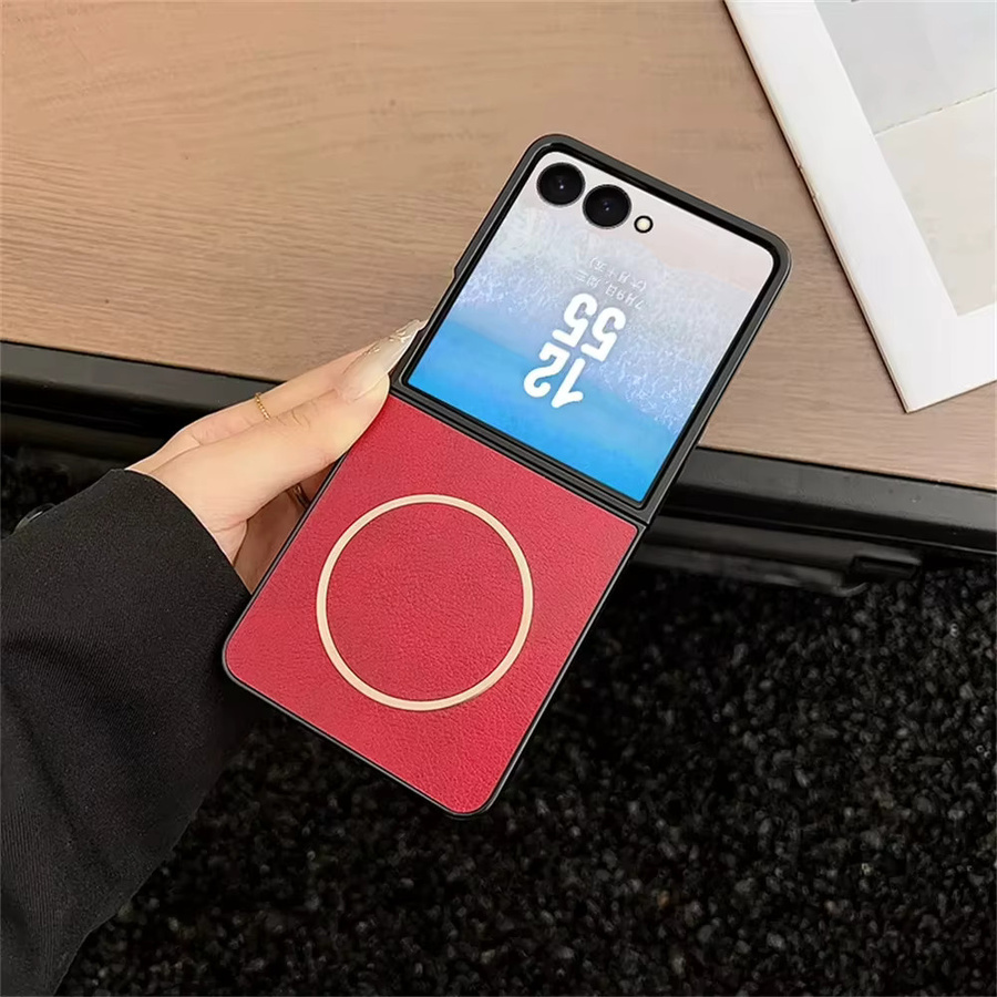 Luxuriöse magnetische Leder-Handyhülle für Samsung Galaxy Z Flip 7 FE und Galaxy Z Flip 6 mit MagSafe Soft Slim Cover - Bild 2