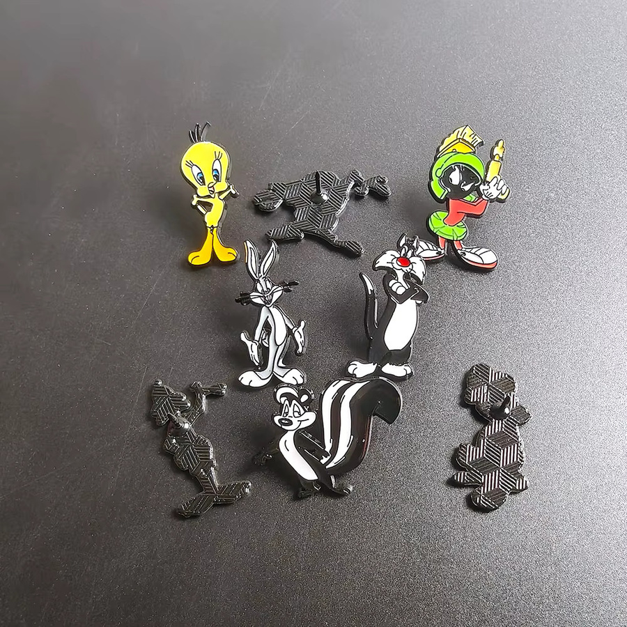 Warner Bros. Cartoon-Charakter Anstecknadel-Set, Metall, 8-teiliges Set - Bild 3