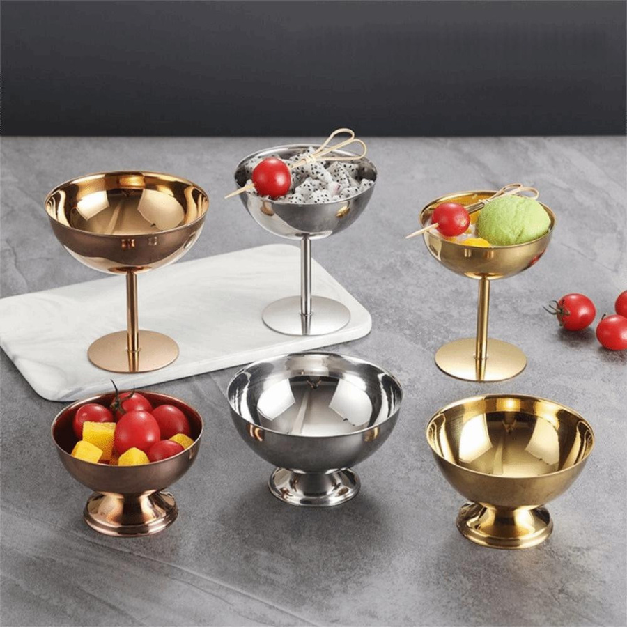 Edelstahl Eisbecher und Dessertschale Hausküche Gold 150 ml - Bild 2