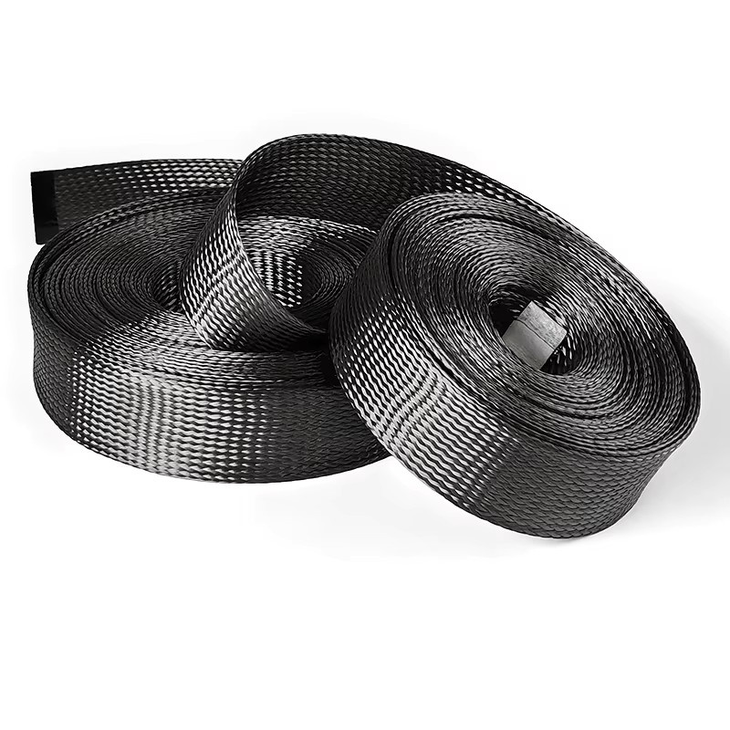 Carbonfaser Kabelgeflecht Schwarz als Hohlgeflecht zur Drahtabschirmung und als hochtemperaturbeständige Kabelhülse - Bild 3
