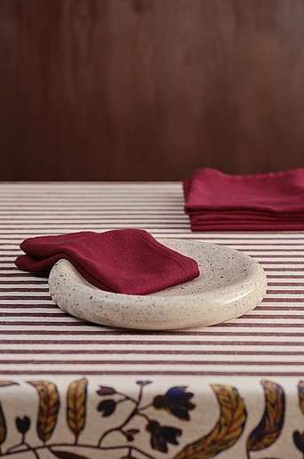 Jotex Serviette GLORIA rot gestreift aus Baumwolle 4er-Pack B: 45,0 cm x B: 45,0 cm - Bild 1