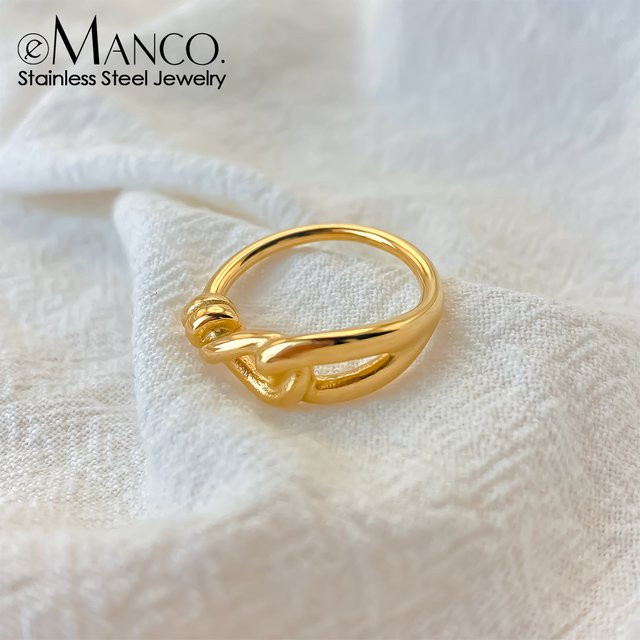 EMANCO Ring 18K vergoldeter Edelstahl, Knoten, Damen - Bild 1