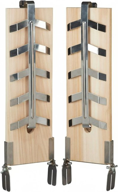 Relaxdays Flammlachsbretter 2er Set aus Zedernholz mit Edelstahl-Halterungen, braun, B/T/H: 56 x 21 x 5,5 cm - Bild 1