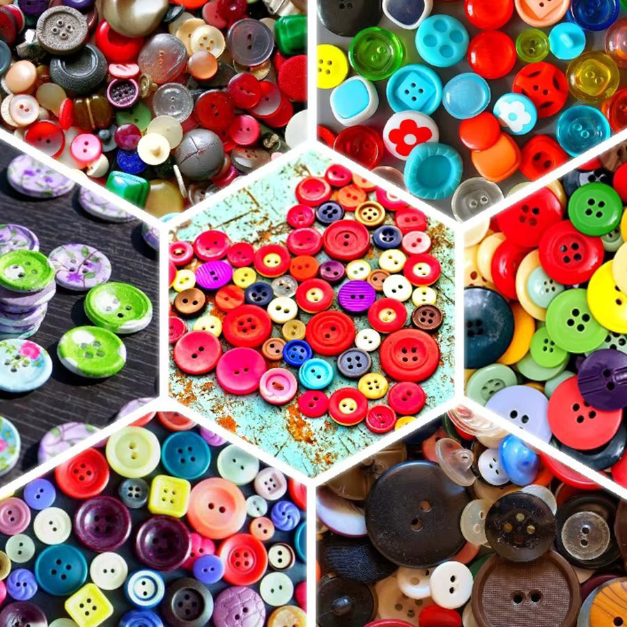 Bunte runde Kunststoffknöpfe für DIY-Handwerk und Nähprojekte in verschiedenen Größen, Multicolor - Bild 3