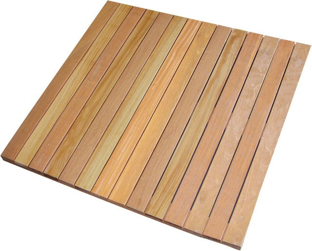 Terrassenfliesen aus Bangkirai Holz in glatter Ausführung, B/T: 100 x 100 cm - Bild 1