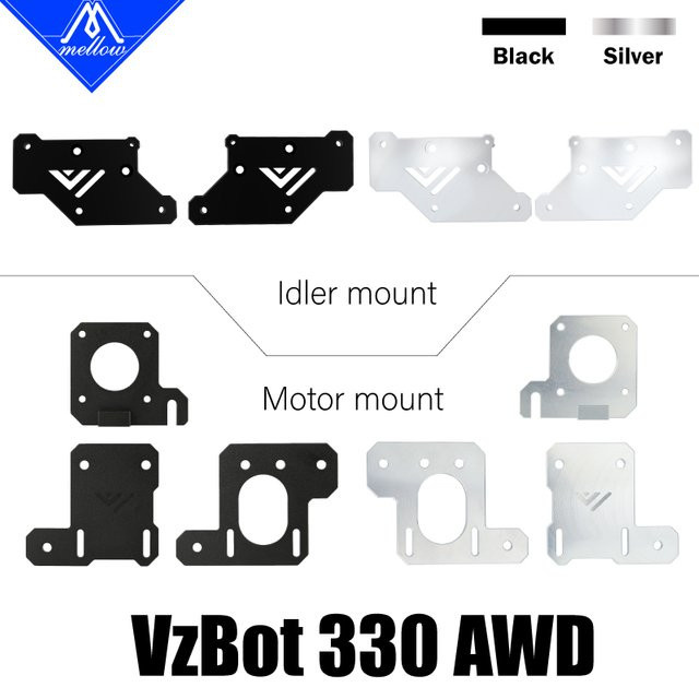Mellow CNC VzBoT 330 AWD Aluminium-Motorhalterung vorne und hinten für Ultra-High-Speed-3D-Drucker - Bild 1