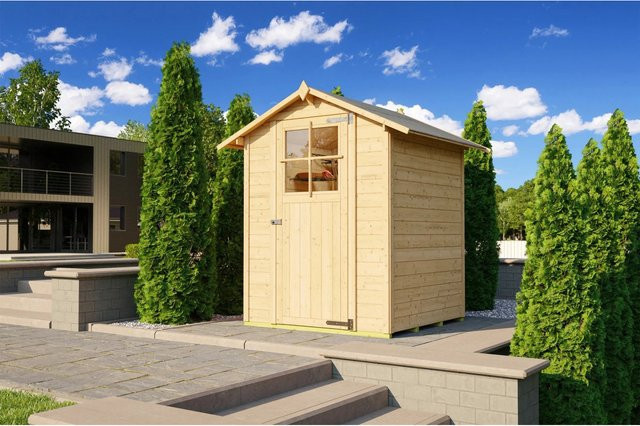 Weka Holz-Gartenhaus mit Satteldach in Braun, B/T/H: 208 x 19 x 171 cm - Bild 1