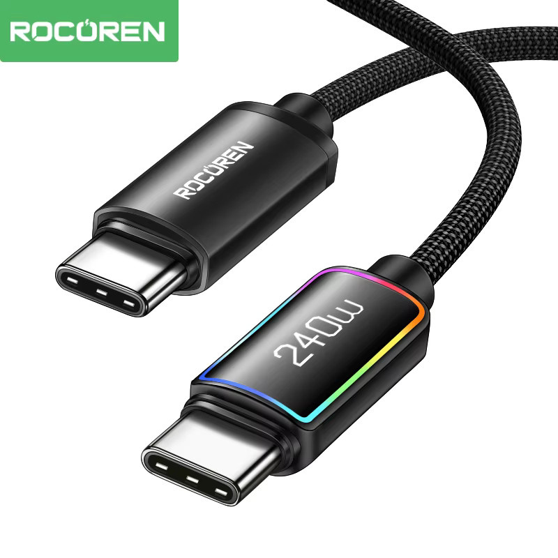 Rocoren USB-C Hochleistungs-Schnellladekabel 240W 5A mit PD 3.1 für iPhone, Samsung, Laptop und iPad, Schwarz - Bild 3