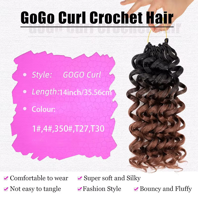 GoGo Curl Häkelhaar Wasserwelle, 14 Zoll, Damen - Bild 4