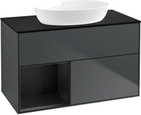 V&B Waschtischunterschrank Finion 100 in Blau lackiert, B/T/H: 100 x 50,1 x 50,1 cm - Bild 1