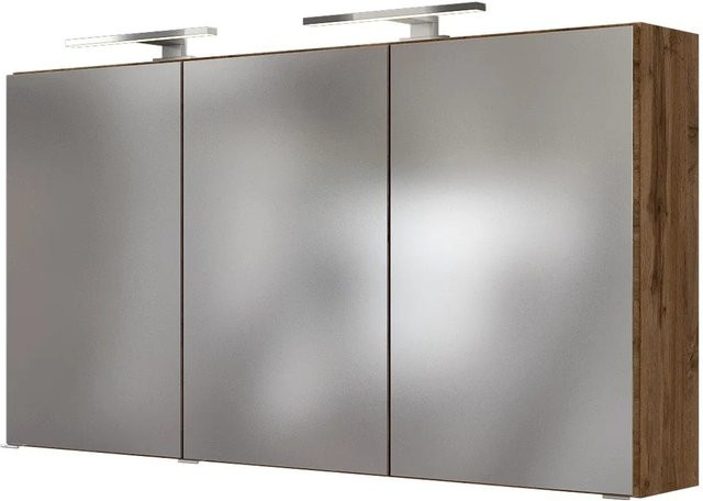 Held Möbel 3D-Spiegelschrank Verona in Wotaneiche mit LED-Beleuchtung und Steckdose, Breite: 120 cm - Bild 1