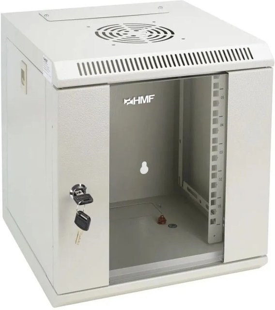 HMF Serverschrank Netzwerkschrank 6HE Wandgehäuse 10 Zoll Lichtgrau - Bild 1