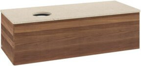 V&B Antao Waschtischunterschrank mit Frontstruktur und LED-Beleuchtung, Farbe Walnut, B/T/H: 120 x 36 x 50 cm - Bild 1