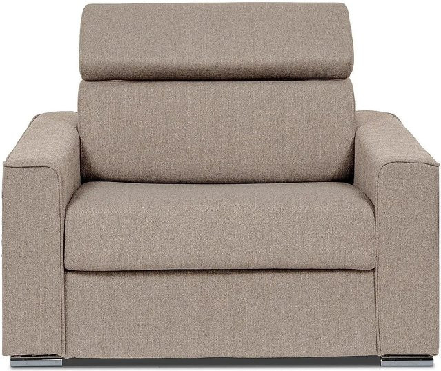 Vente-unique Schlafsessel Vizir in Beige mit Armlehnen und Stoffbezug, Breite: 127 cm - Bild 1