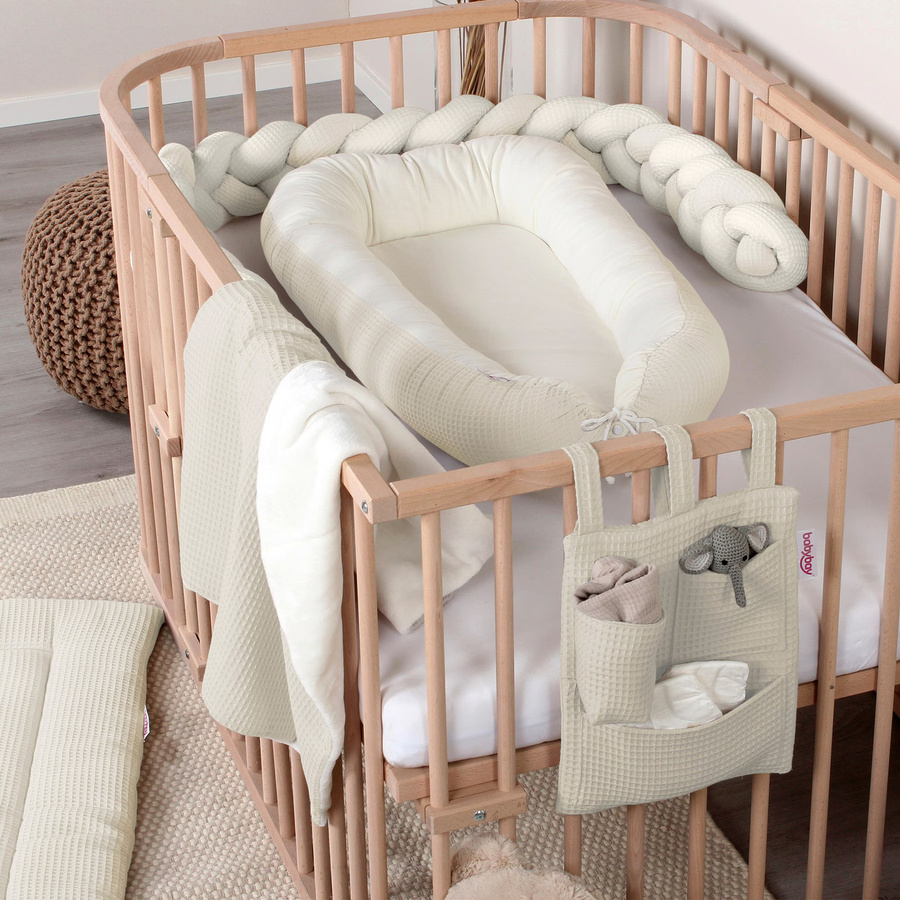 Babybay Utensilo Waffelpiqué in Beige und Weiß - Bild 1