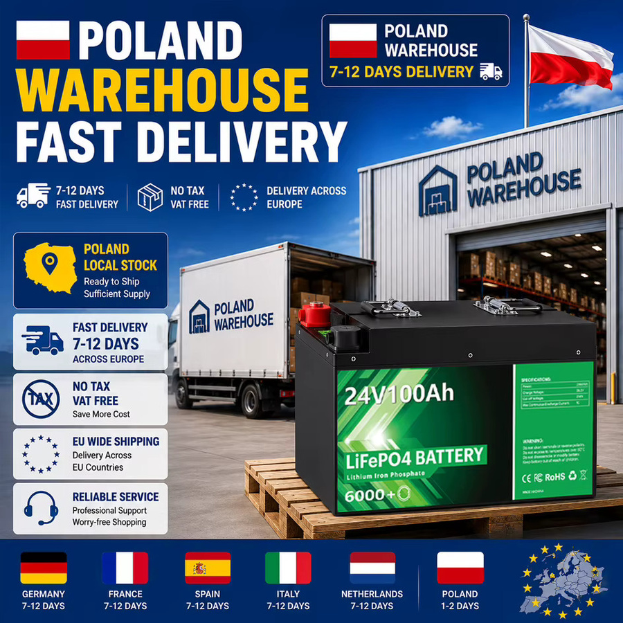LEYOHO LiFePO4 24V 100Ah 2,56kWh Lithium-Batteriepack mit Bluetooth BMS in Schwarz - Bild 2