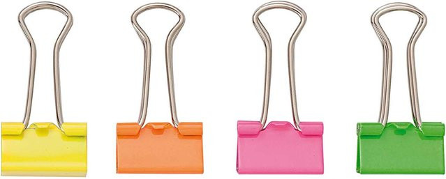 Rico Design Paper Poetry Foldback Klammern in Neonfarben Multicolor, 12 Stück, 19 mm - Bild 1