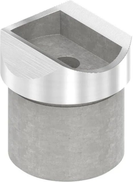 FeNau Rohrsattel aus Edelstahl für Rohr Ø 33,7 mm und Anschluss oben Ø 42,4 mm in Silber - Bild 1