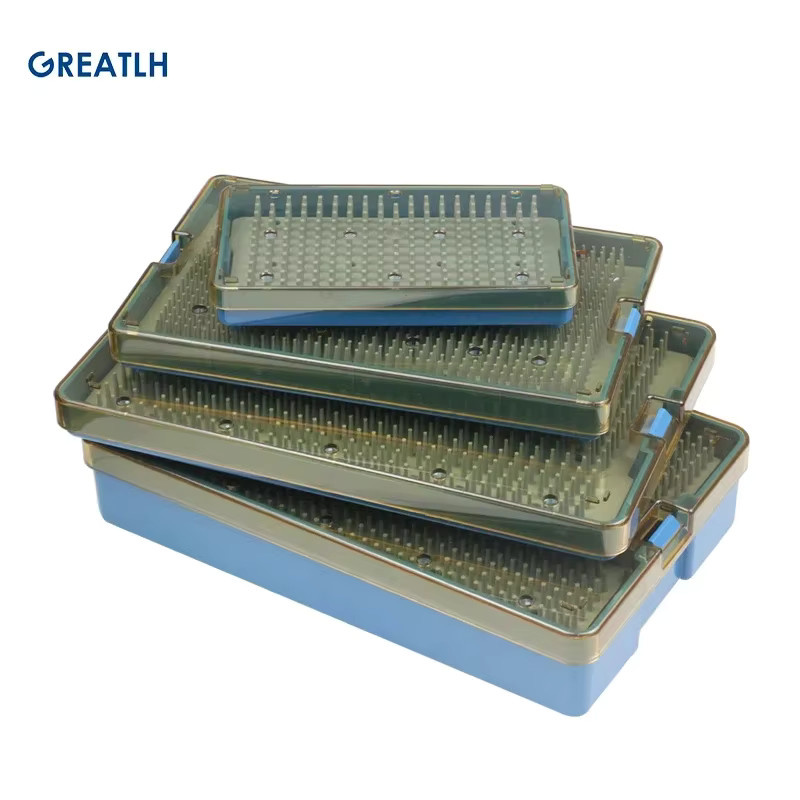 GREATLH Silikon-Desinfektionsbox mit Pad und Sterilisationstablett für chirurgische Instrumente, Blau - Bild 2