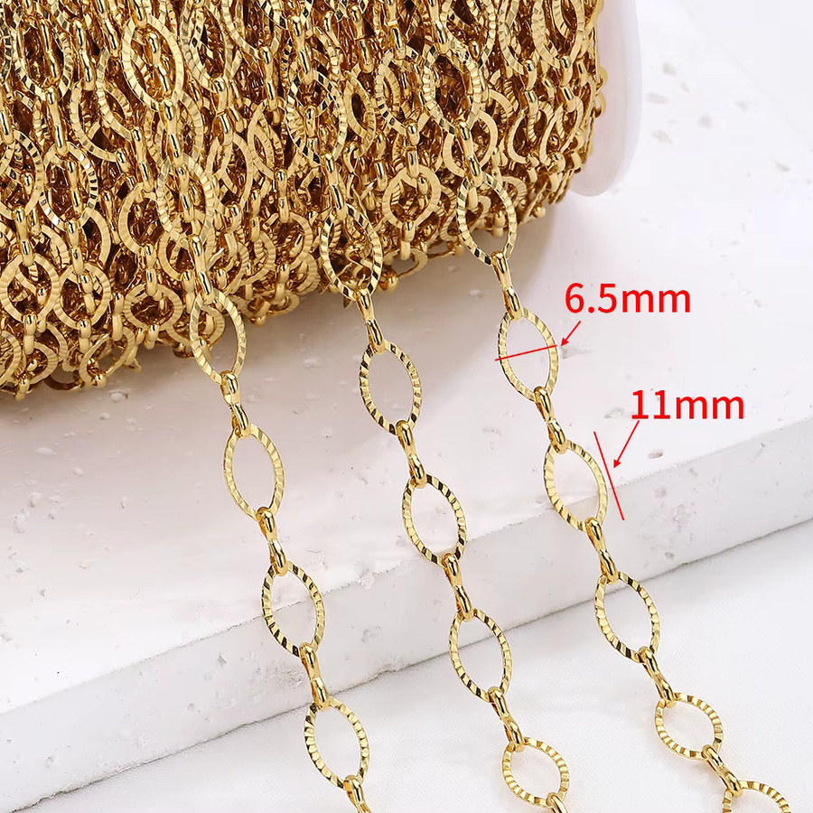 Ailimi Prägeketten Edelstahl, goldfarben, 2 Meter, 6,5 mm - Bild 2