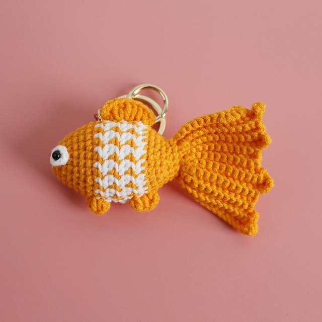 Linyi toy Schlüsselanhänger, Strick-Goldfisch, Clownfisch, Unisex - Bild 1