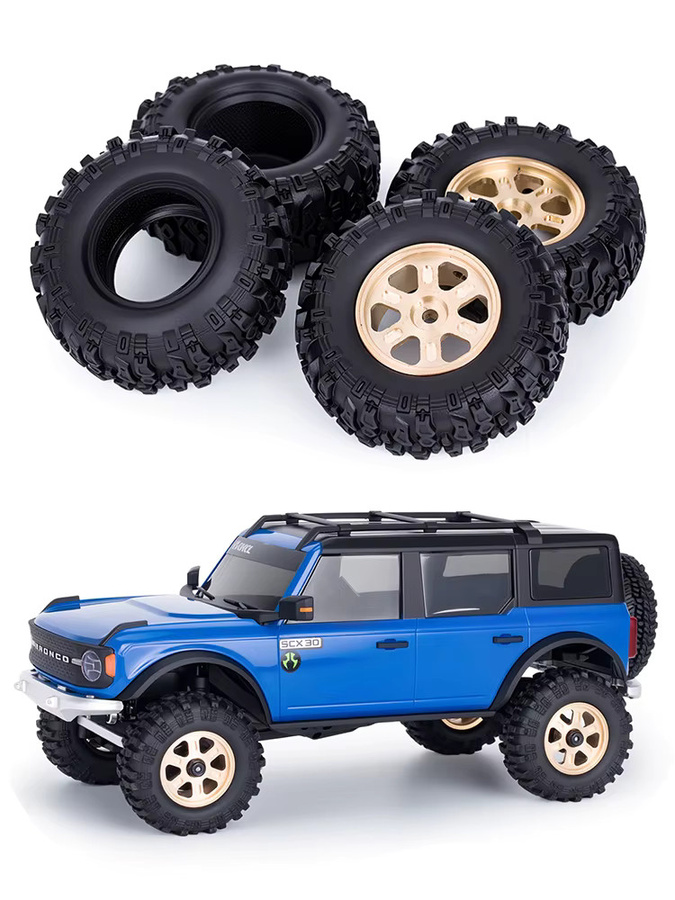 AXIAL Gummireifen & Messing-Felgennaben, 4-teiliges Set, 1:30, für RC Crawler Auto Upgrade-Teile - Bild 4