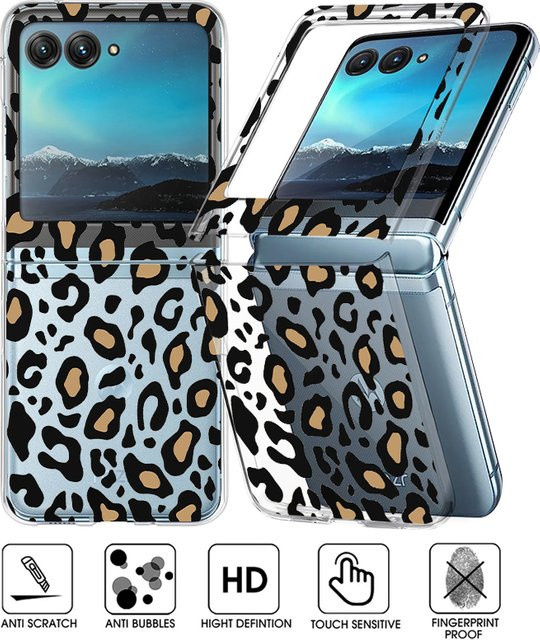 Transparente stoßfeste Handyhülle mit Leopardenmuster für Motorola Razr 60, Razr 50 und Razr 40 Ultra - Bild 1