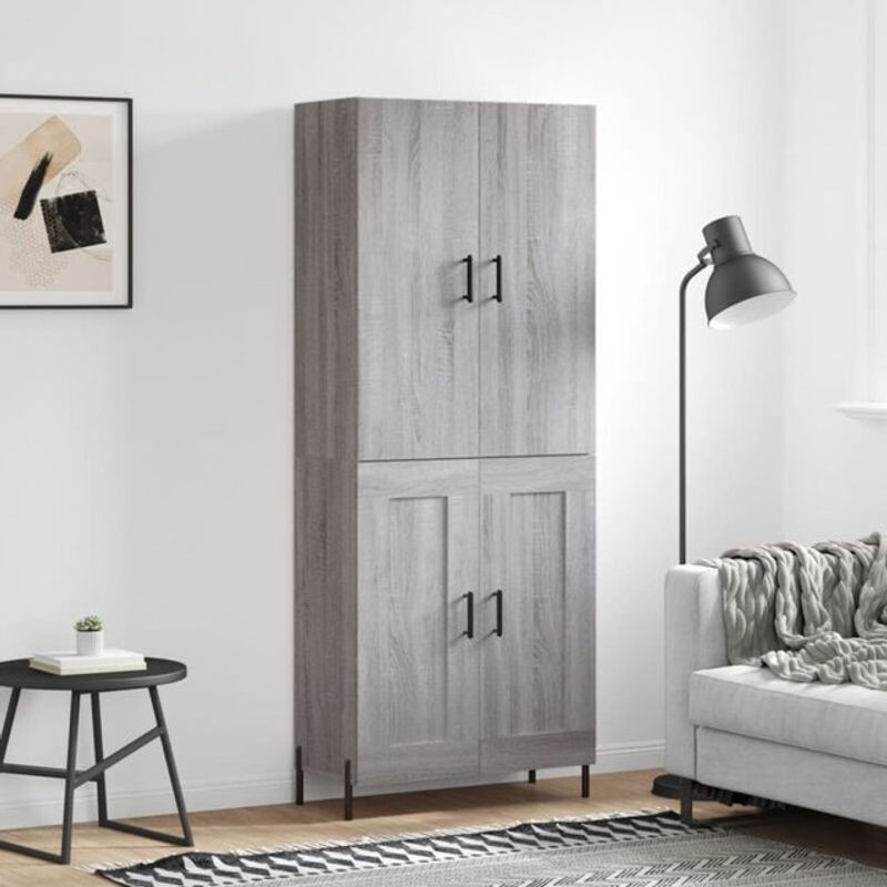 Vidaxl Highboard Modern in Grau aus Holzwerkstoff und Metall, B/T/H: 69,5 x 34 x 180 cm - Bild 1