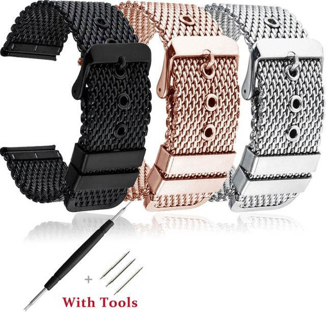 Zhangeer Uhrenarmband Milanaise, Edelstahl, Silber, Unisex - Bild 1