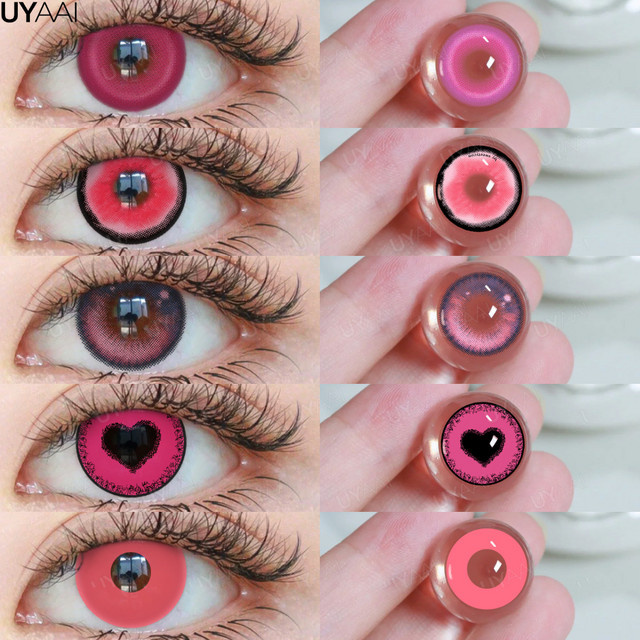 UYAAI Colorcon farbige Kontaktlinsen pink, 2 Stück - Bild 1