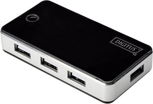 Digitus 7 Port USB 2.0 Hub in Schwarz und Silber - Bild 1
