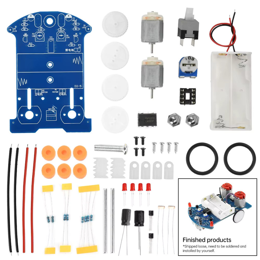 Aideepen D2-5 DIY Kit Intelligente Tracking Linie Auto, Elektronische Produktion Montage Smart Auto DIY Löten Praxis Kit, Fahrzeuge - Bild 2