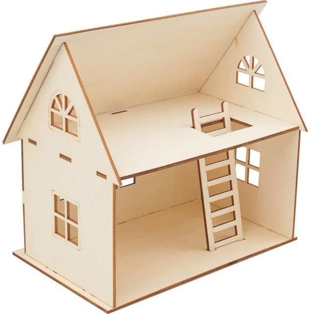 creativ company Puppenhaus aus Sperrholz beige - Bild 1