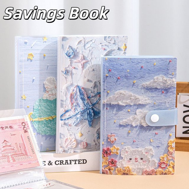 Geldsparbuch Sparherausforderung mit 100 transparenten Umschlägen in Pink und Multicolour, A6 Notizbuch Geld-Organizer aus Kunststoff - Bild 1
